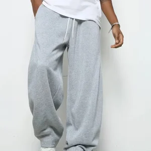Men's Loose Wide-Leg Joggers in grey