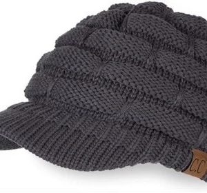 C.C Hatsandscarf Exclusives Women's Ribbed Knit Hat with Brim