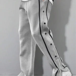 Casual side button split Trousers